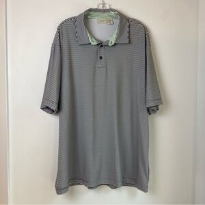 Rorie Whelan Golf Polo Shirt Men’s XXL Gray White Stripes 2XL Collared